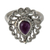 Amethyst cocktail ring, 'Bangalore Lilac' - India Handcrafted Sterling Jali Ring with Amethyst