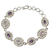 Amethyst and rose quartz link bracelet, 'Radiance' - Indian Silver Bracelet with Amethyst and Rose Quartz