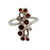 Garnet cocktail ring, 'Scarlet Tendrils' - Handcrafted Silver Statement Cocktail Ring with 8 Garnets (image 2a) thumbail