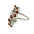 Garnet cocktail ring, 'Scarlet Tendrils' - Handcrafted Silver Statement Cocktail Ring with 8 Garnets (image 2b) thumbail