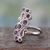 Amethyst cocktail ring, 'Wisteria Tendrils' - Handcrafted Silver Statement Cocktail Ring with 8 Amethysts thumbail