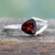 Garnet solitaire ring, 'Mystic Triangle' - Triangle-Cut Natural Garnet Solitaire Ring from India (image 2) thumbail