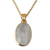 Gold vermeil rainbow moonstone pendant necklace, 'Misty Moonlight' - 22k Gold Vermeil Rainbow Moonstone Pendant Necklace thumbail