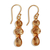 Gold plated citrine dangle earrings, 'Golden Dazzle' - 22k Gold Plated Dangle Earrings with Citrine Gems thumbail
