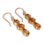 Gold plated citrine dangle earrings, 'Golden Dazzle' - 22k Gold Plated Dangle Earrings with Citrine Gems (image 2b) thumbail