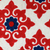 Embroidered cushion covers, 'Romantic Red' (pair) - Red and Blue Embroidered Cushion Covers (pair) (image 2b) thumbail