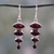 Garnet dangle earring, 'Romantic Quartet' - Garnet Cabochon Dangle Earrings Set in Sterling Silver thumbail
