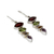 Multi-gemstone dangle earrings, 'Fantastic Quartet' - Gemstone Dangle Earrings with Garnet and Peridot (image 2b) thumbail