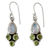 Rainbow moonstone and peridot dangle earrings, 'Moonlit Meadow' - Rainbow Moonstone and Peridot Dangle Earrings