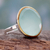 Gold accented chalcedony cocktail ring, 'Aquatic Allure' - Sterling Silver and 18k Gold Cocktail Ring with Chalcedony thumbail