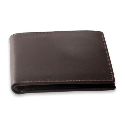 Men's leather wallet, 'Executive Brown' - Modern Handcrafted Brown Leather Wallet for Men