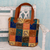 Cotton blend tote handbag, 'Fantasy Garden' - Colorful Applique Sequin Tote Bag with Machine Embroidery (image 2) thumbail