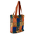 Cotton blend tote handbag, 'Fantasy Garden' - Colorful Applique Sequin Tote Bag with Machine Embroidery