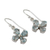 Blaue Topas-Ohrhänger - Blumenförmige Blautopas-Ohrhänger aus 925er Silber