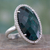 Green sapphire cocktail ring, 'Gorgeous Green' - Fair Trade Cocktail Ring with Dyed Green Sapphire and CZ