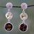 Smoky topaz and lemon quartz dangle earrings, 'Smoke and Fire' - Faceted Lemon Quartz and Smoky Quartz Earrings thumbail