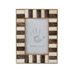 Bone and teak wood photo frame, 'Forest Appeal' (4x6) - Handcrafted Teak and Bone Photo Frame from India (4x6)