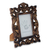 Wood photo frame, 'Mughal Grandeur' (4x6) - Carved Wood Photo Frame with Floral Motifs from India (4x6) (image 2b) thumbail