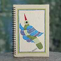 Journal, 'Freedom' - Bird Themed Handpainted Blank Journal from India