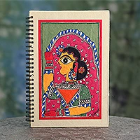 revista madhubani - Diario en blanco de estilo madhubani pintado a mano firmado