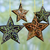 Wood Christmas ornaments, 'Starry Night' (set of 4) - Fair Trade Star Shaped Christmas Ornaments (set of 4)