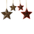 Weihnachtsschmuck aus Holz, (4er-Set) - Handbemalter Stern-Weihnachtsschmuck aus schwarzem Holz (4er-Set)