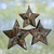 Weihnachtsschmuck aus Holz, (3er-Set) - Mitternachtsblaue Sternornamente, handbemalt (3er-Set)