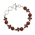 Garnet and carnelian link bracelet, 'Romantic Glow' - Natural Carnelian and Garnet Gemstone Link Bracelet