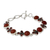 Garnet and carnelian link bracelet, 'Romantic Glow' - Natural Carnelian and Garnet Gemstone Link Bracelet