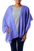 Wool shawl, 'Periwinkle Allure' - Hand Loomed 100% Wool Periwinkle Blue Wrap for Women (image 2a) thumbail