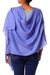 Wool shawl, 'Periwinkle Allure' - Hand Loomed 100% Wool Periwinkle Blue Wrap for Women (image 2c) thumbail