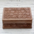 Walnut wood jewelry box, 'Kashmir Grandeur' - Hand-carved Flowers on Walnut Wood Jewelry Box thumbail