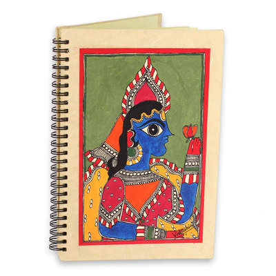Original Madhubani Folk Art Style Blank Journal from India