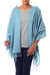 Wool shawl, 'Beguiling Sky' - Artisan Woven Light Sky Blue 100% Wool Shawl (image 2b) thumbail