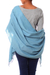 Wool shawl, 'Beguiling Sky' - Artisan Woven Light Sky Blue 100% Wool Shawl (image 2c) thumbail
