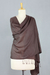 Silk and wool blend shawl, 'Chocolate Smoothie' - Rich Brown Wool and Silk Blend Shawl Handmade in India