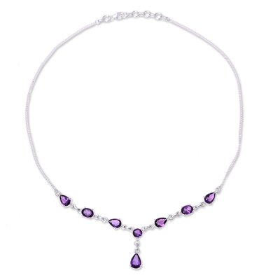 UNICEF Market | Artisan Crafted Amethyst and Sterling Silver Y Necklace ...