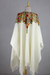 Embroidered wool kimono cape, 'Valley of the Flowers' - Ample White Wool Cape with Chain Stitch Floral Embroidery (image 2d) thumbail