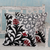 Cotton cushion covers, 'Heliconia Shadow' (pair) - Floral Embroidered Black & White Cotton Cushion Cover Pair thumbail