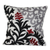 Cotton cushion covers, 'Heliconia Shadow' (pair) - Floral Embroidered Black & White Cotton Cushion Cover Pair (image 2b) thumbail