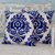 Cotton cushion covers, 'Sapphire Beauty' (pair) - White and Blue Embroidered Cotton Cushion Covers (Pair) thumbail