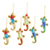 Embellished ornaments, 'Holiday Cheers' (set of 6) - Christmas Ornaments of colourful Sequin Lizards (set of 6) thumbail