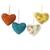 Wool ornaments, 'Holiday Hearts' (set of 4) - Hand Made Holiday Ornaments in Different Colors (Set of 4) thumbail
