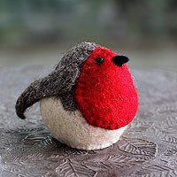 Featured review for Wool tree top ornament, Robins Delight