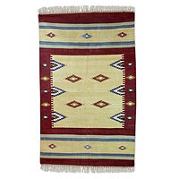 Cotton rug (2x3) - Gentle Earth | NOVICA