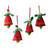Wool ornaments, 'Red Jingle Bells' (set of 4) - Handmade Red and Green Wool Christmas Ornaments (Set of 4) thumbail