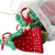 Wool ornaments, 'Red Jingle Bells' (set of 4) - Handmade Red and Green Wool Christmas Ornaments (Set of 4)