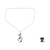 Halskette mit Anhänger aus Zuchtperlen und Granat - Fair-Trade-Halskette mit floralem Perlen- und Granat-Anhänger