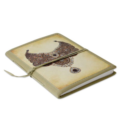 Handmade paper journal, 'Royal Gems' - Indian Journal Sketchbook with Handmade Paper