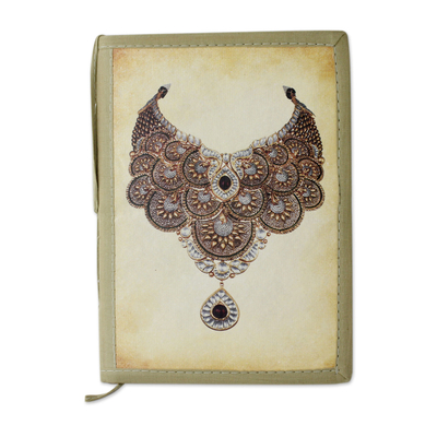 Handmade paper journal, 'Royal Gems' - Indian Journal Sketchbook with Handmade Paper